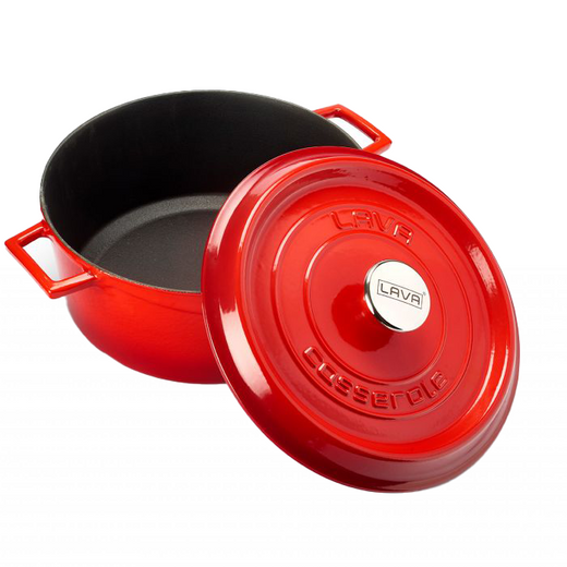 Lava gietijzeren braadpan Ø24 rood - Combisteel 7013.2900