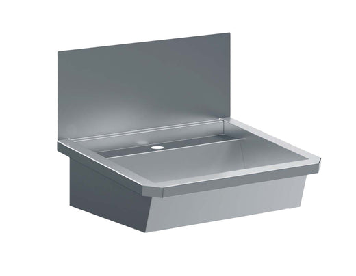RVS wasbak 1 kraan 600MM inclusief afvoerplug en spatscherm, exclusief kraan - Combisteel 7013.4600
