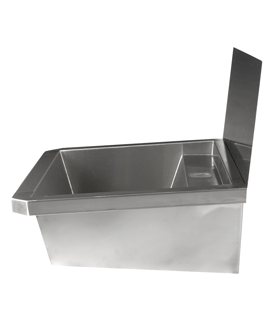 RVS WASBAK 1 KRAAN 600MM INCLUSIEF AFVOERPLUG EN SPATSCHERM, EXCLUSIEF KRAAN - aanvullende productfoto 4