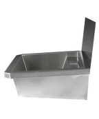 RVS WASBAK 1 KRAAN 600MM INCLUSIEF AFVOERPLUG EN SPATSCHERM, EXCLUSIEF KRAAN - aanvullende productfoto 4
