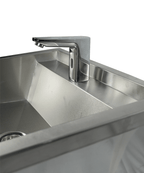 RVS WASBAK 1 KRAAN 600MM INCLUSIEF AFVOERPLUG EN SPATSCHERM, EXCLUSIEF KRAAN - aanvullende productfoto 5
