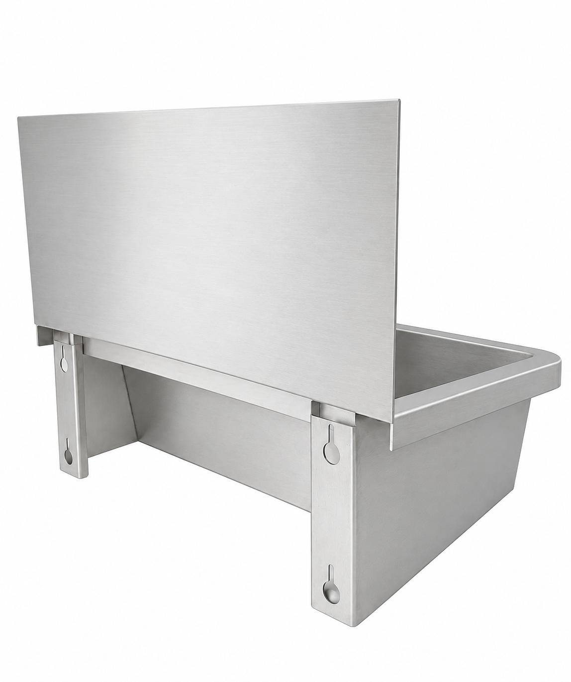 RVS WASBAK 1 KRAAN 600MM INCLUSIEF AFVOERPLUG EN SPATSCHERM, EXCLUSIEF KRAAN - aanvullende productfoto 3