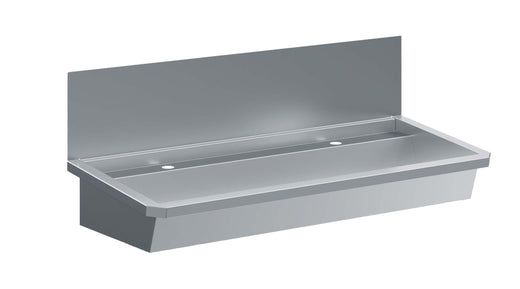 RVS wasbak 2 kranen 1200MM inclusief afvoerplug en spatscherm, exclusief kranen - Combisteel 7013.4605