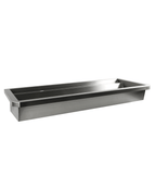 RVS WASBAK 2 KRANEN 1200MM INCLUSIEF AFVOERPLUG EN SPATSCHERM, EXCLUSIEF KRANEN - aanvullende productfoto 1