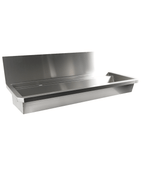 RVS WASBAK 2 KRANEN 1200MM INCLUSIEF AFVOERPLUG EN SPATSCHERM, EXCLUSIEF KRANEN - aanvullende productfoto 10