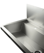 RVS WASBAK 3 KRANEN 1800MM INCLUSIEF AFVOERPLUG EN SPATSCHERM, EXCLUSIEF KRANEN - aanvullende productfoto 9
