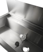 RVS WASBAK 2 KRANEN 1200MM INCLUSIEF AFVOERPLUG EN SPATSCHERM, EXCLUSIEF KRANEN - aanvullende productfoto 13