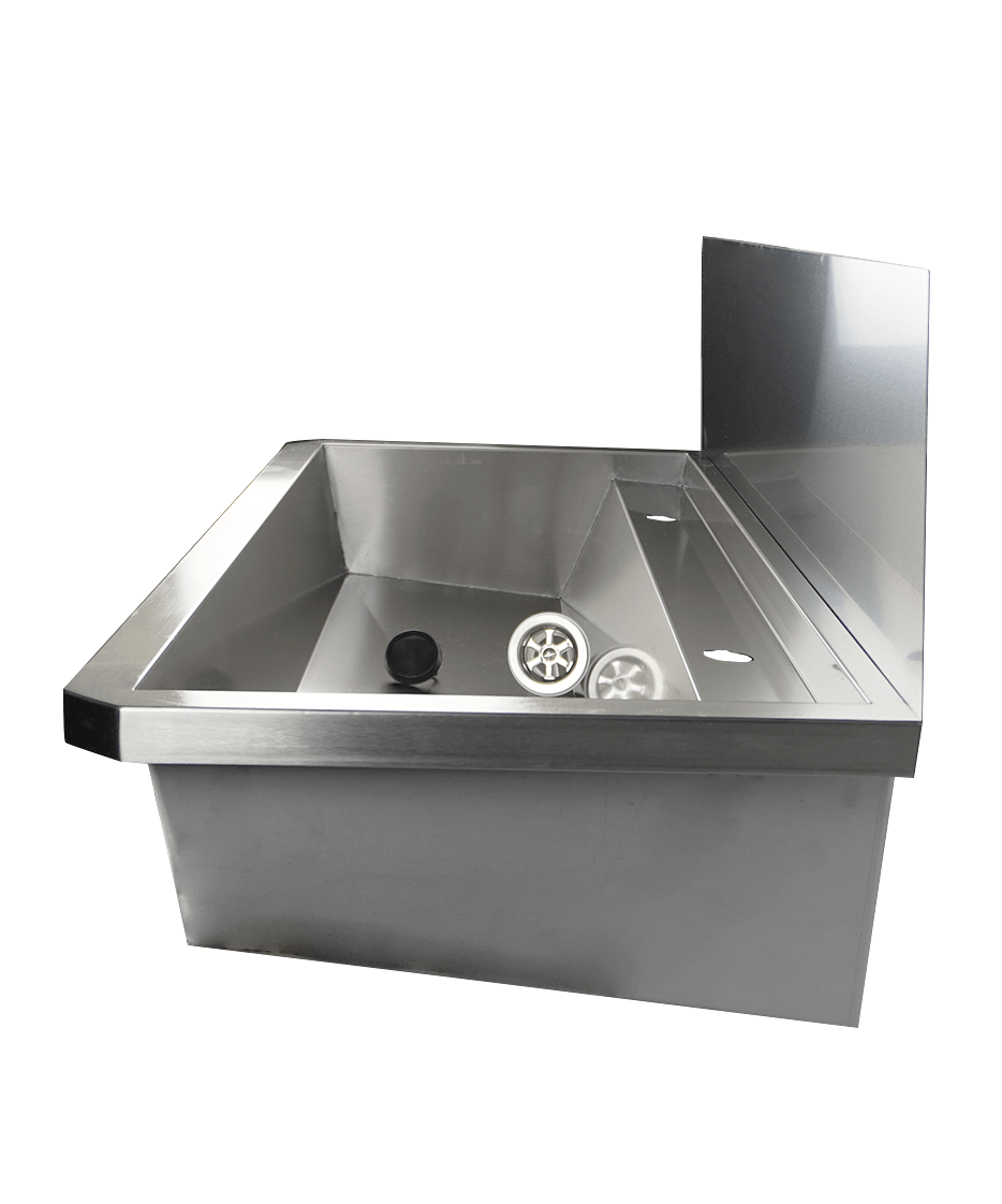 RVS WASBAK 2 KRANEN 1200MM INCLUSIEF AFVOERPLUG EN SPATSCHERM, EXCLUSIEF KRANEN - aanvullende productfoto 15