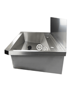 RVS WASBAK 2 KRANEN 1200MM INCLUSIEF AFVOERPLUG EN SPATSCHERM, EXCLUSIEF KRANEN - aanvullende productfoto 15
