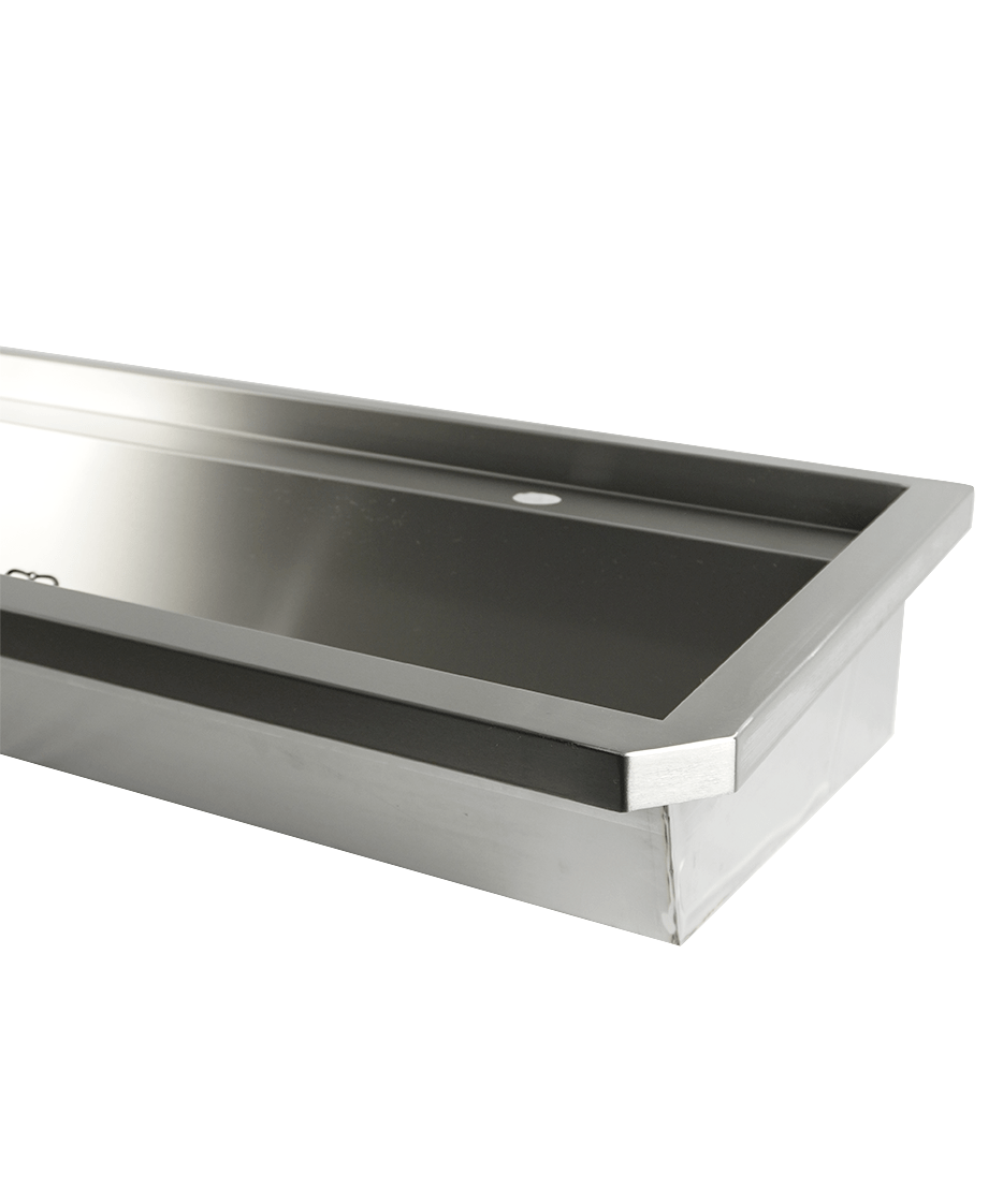 RVS WASBAK 4 KRANEN 2400MM NCLUSIEF AFVOERPLUG EN SPATSCHERM, EXCLUSIEF KRANEN - aanvullende productfoto 3