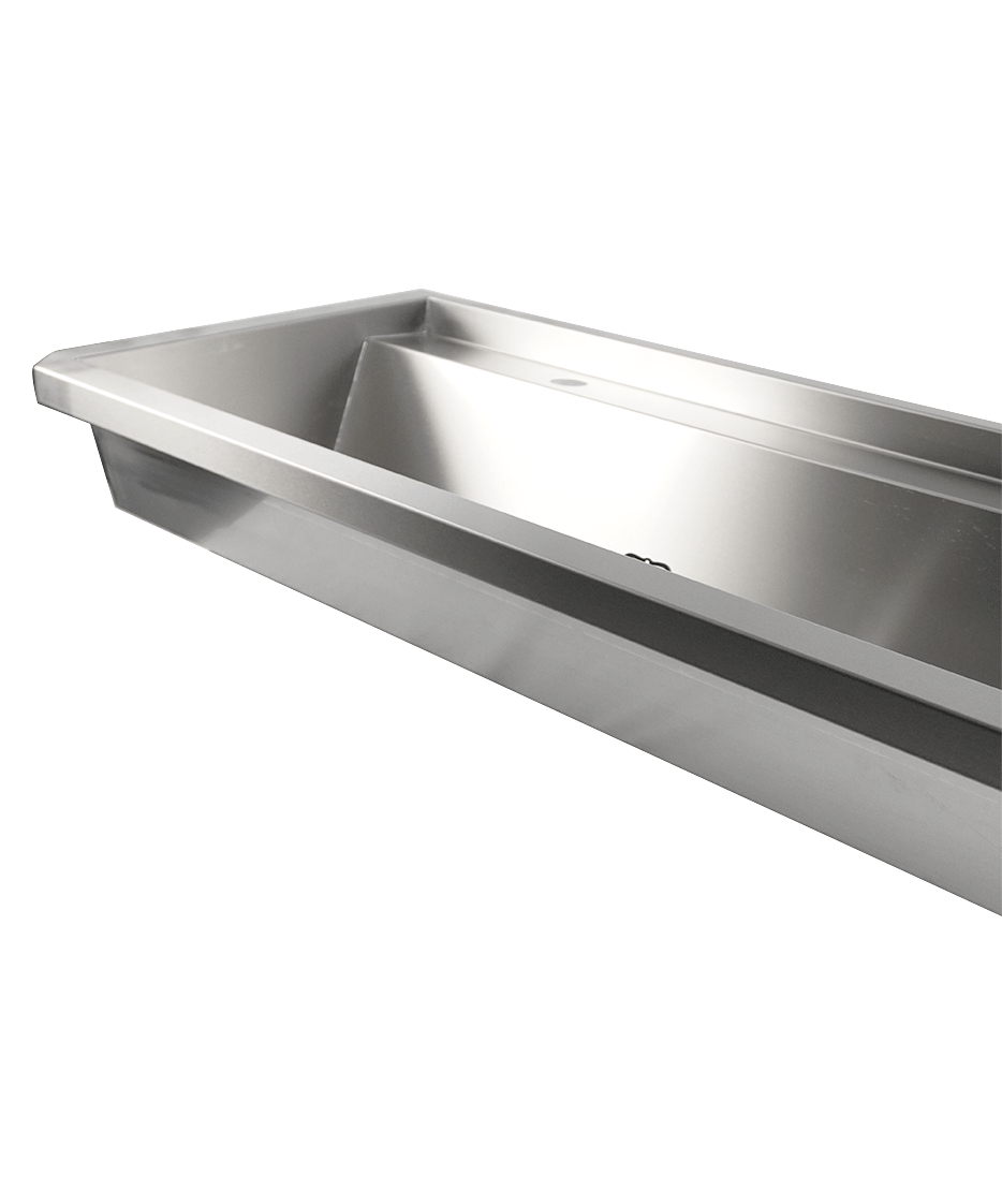 RVS WASBAK 3 KRANEN 1800MM INCLUSIEF AFVOERPLUG EN SPATSCHERM, EXCLUSIEF KRANEN - aanvullende productfoto 11