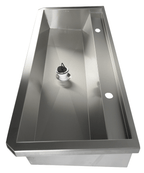 RVS WASBAK 2 KRANEN 1200MM INCLUSIEF AFVOERPLUG EN SPATSCHERM, EXCLUSIEF KRANEN - aanvullende productfoto 6