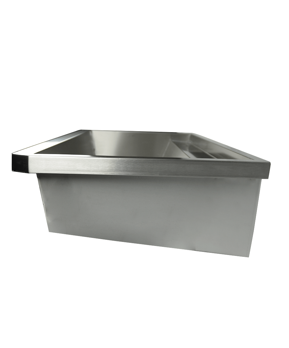 RVS WASBAK 2 KRANEN 1200MM INCLUSIEF AFVOERPLUG EN SPATSCHERM, EXCLUSIEF KRANEN - aanvullende productfoto 7