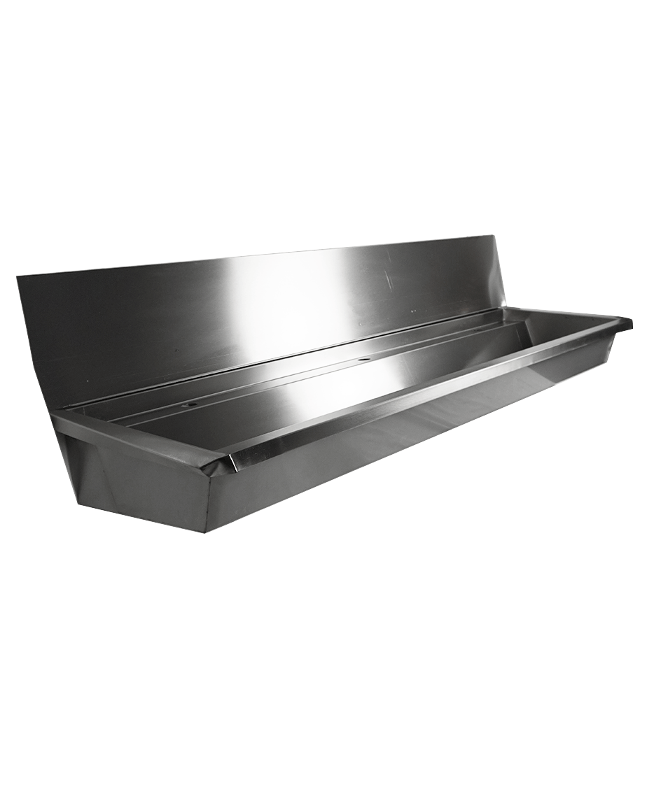 RVS WASBAK 3 KRANEN 1800MM INCLUSIEF AFVOERPLUG EN SPATSCHERM, EXCLUSIEF KRANEN - aanvullende productfoto 2