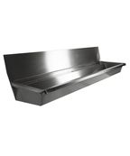 RVS WASBAK 3 KRANEN 1800MM INCLUSIEF AFVOERPLUG EN SPATSCHERM, EXCLUSIEF KRANEN - aanvullende productfoto 2