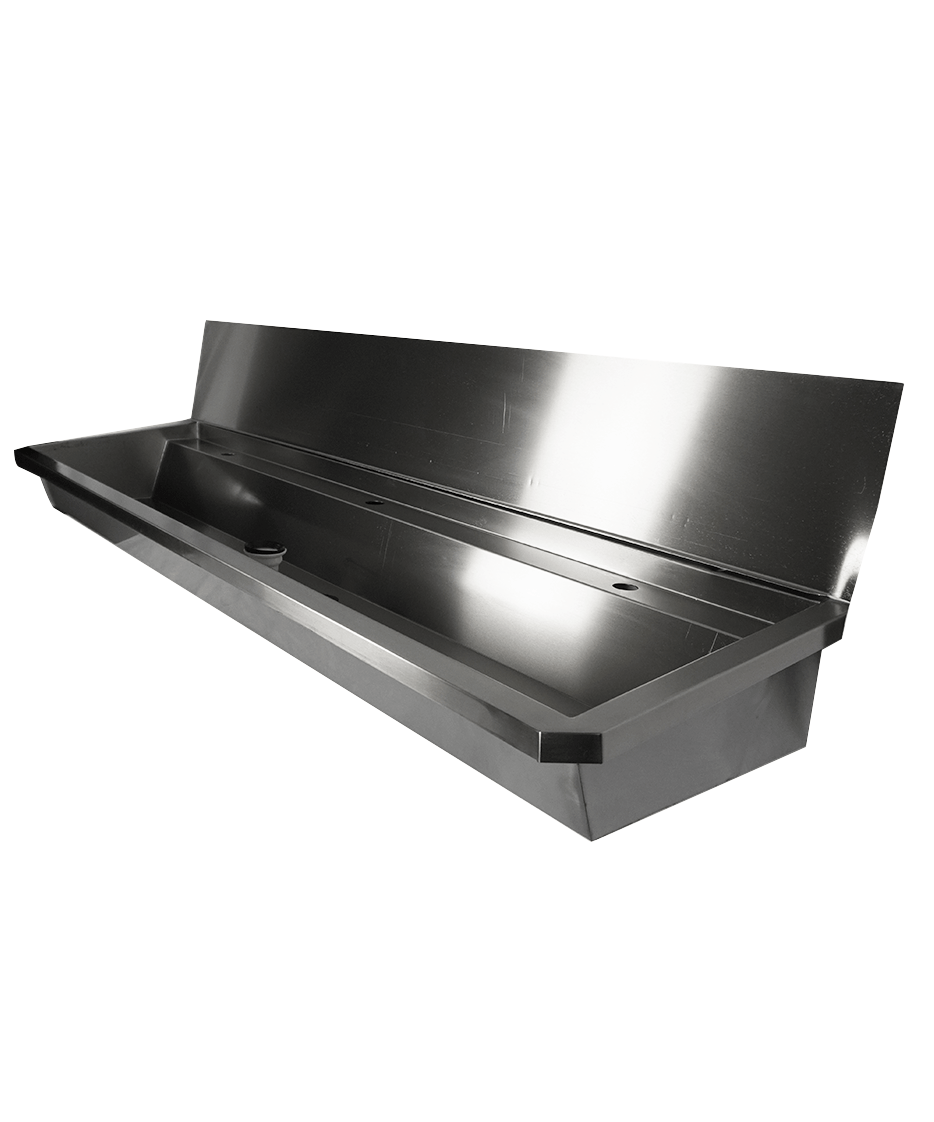 RVS WASBAK 3 KRANEN 1800MM INCLUSIEF AFVOERPLUG EN SPATSCHERM, EXCLUSIEF KRANEN - aanvullende productfoto 3