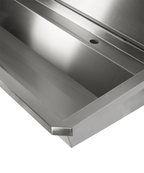 RVS WASBAK 3 KRANEN 1800MM INCLUSIEF AFVOERPLUG EN SPATSCHERM, EXCLUSIEF KRANEN - aanvullende productfoto 6