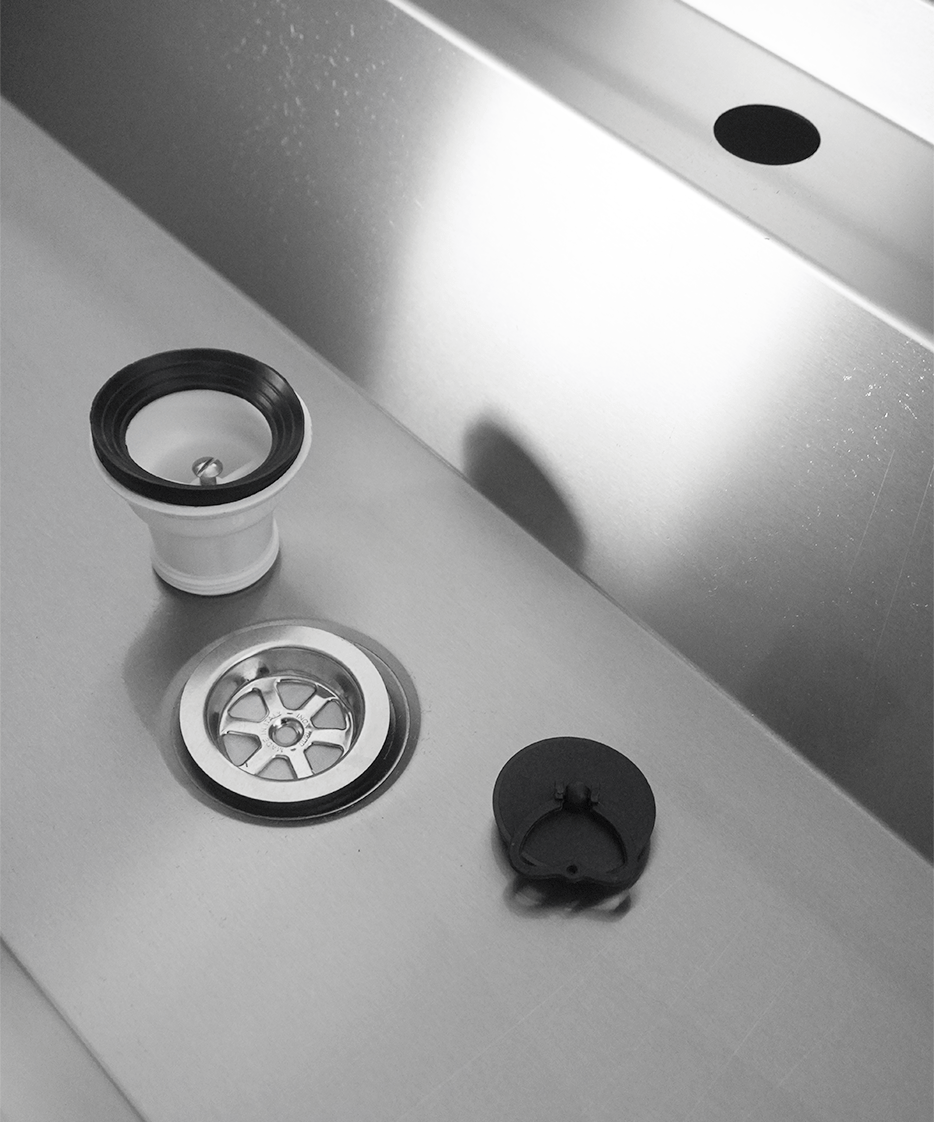 RVS WASBAK 1 KRAAN 600MM INCLUSIEF AFVOERPLUG EN SPATSCHERM, EXCLUSIEF KRAAN - aanvullende productfoto 7