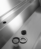 RVS WASBAK 3 KRANEN 1800MM INCLUSIEF AFVOERPLUG EN SPATSCHERM, EXCLUSIEF KRANEN - aanvullende productfoto 7