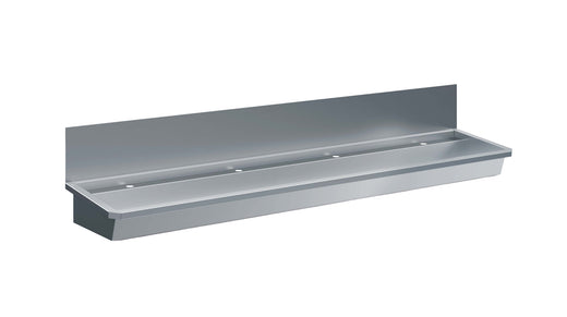 RVS wasbak 4 kranen 2400MM nclusief afvoerplug en spatscherm, exclusief kranen - Combisteel 7013.4615