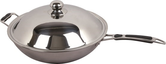 Stainless steel induction wok pan ø36 - Combisteel 7020.0140