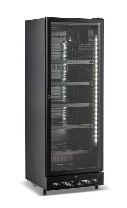 Drankenkoelkast 1 glasdeur zwart SVE-450 bl - Combisteel 7086.0005
