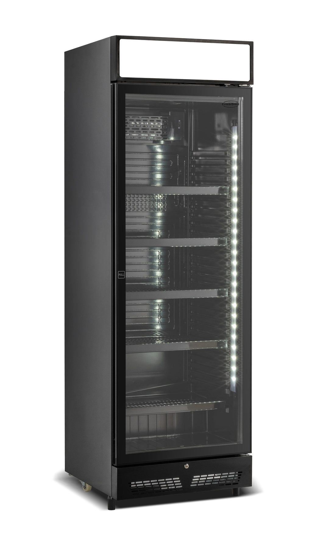 DRANKENKOELKAST 1 GLASDEUR ZWART MET LICHTBAK SVE-450 BLC - 7086.0010