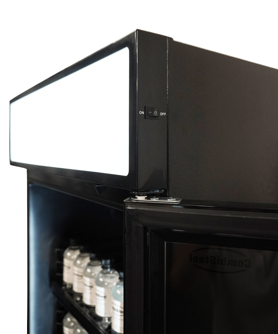 DRANKENKOELKAST 1 GLASDEUR ZWART MET LICHTBAK SVE-450 BLC - aanvullende productfoto 5