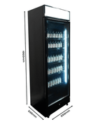 DRANKENKOELKAST 1 GLASDEUR ZWART MET LICHTBAK SVE-450 BLC - aanvullende productfoto 14