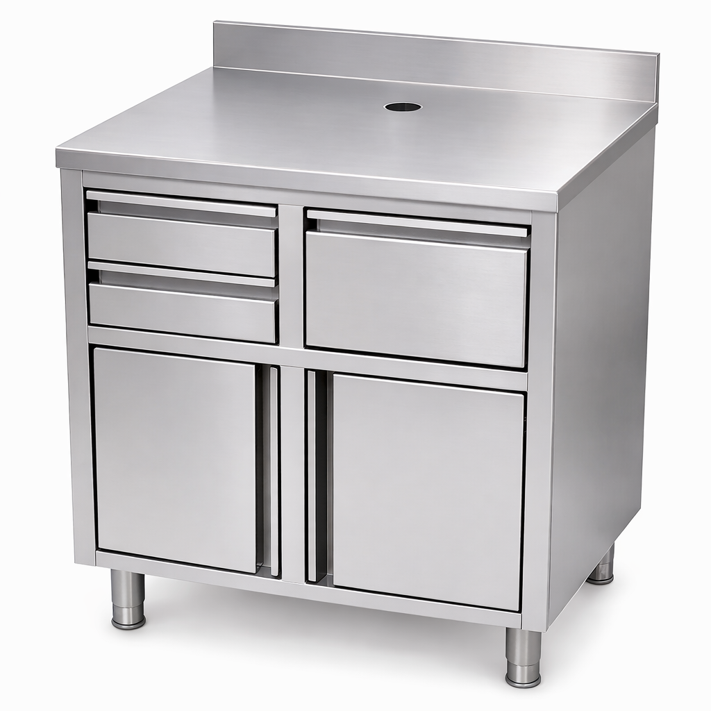 RVS KOFFIE WERKTAFEL 1000X600X1150 - 7088.1000