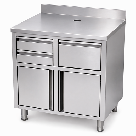 RVS koffie werktafel 1000X600X1150 - Combisteel 7088.1000