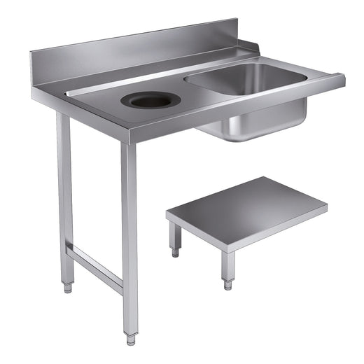 Aanvoertafel bodemschap met afvalgat 1200 links tbv 7280.0045-0046 - Combisteel 7106.0015