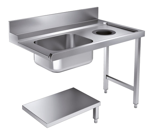 Aanvoertafel bodemschap met afvalgat 1200 rechts tbv 7280.0045-0046 - Combisteel 7106.0020