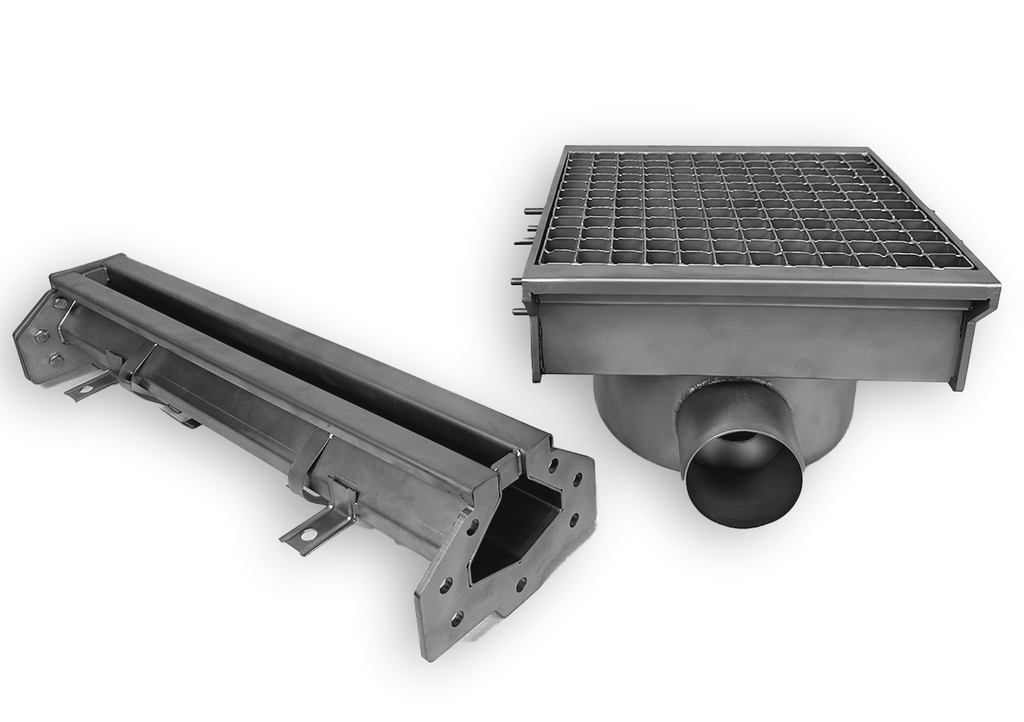 RVS AFVOERPUT 300X265 MET 1 UITGANG TBV SLEUFGOOT - aanvullende productfoto 1
