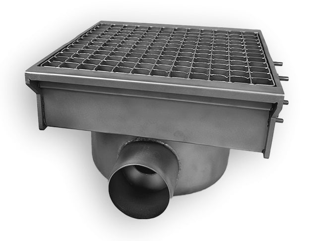RVS AFVOERPUT 300X265 MET 1 UITGANG TBV SLEUFGOOT - 7107.0020