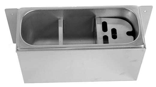 Ijslepel spoelbak 330X120X150 met waterafvoergat, wateraansluiting en standpijp - Combisteel 7108.0015
