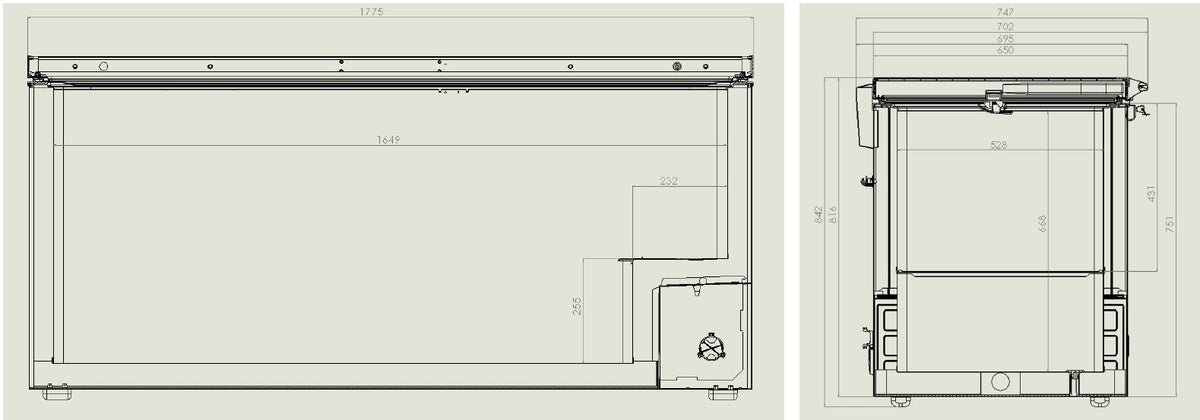 VRIESKIST RVS DEKSEL 572 L - aanvullende productfoto 1