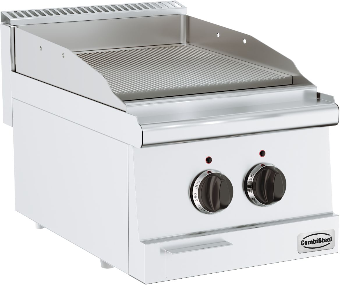 BASE 600 BAKPLAAT ELEK. GERIBD ENKEL - 7178.0045