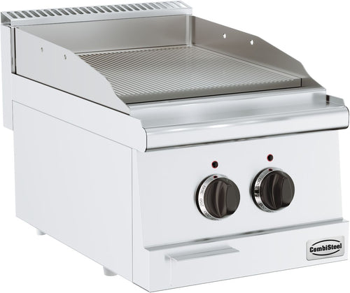 BASE 600 BAKPLAAT ELEK. GERIBD ENKEL - 7178.0045
