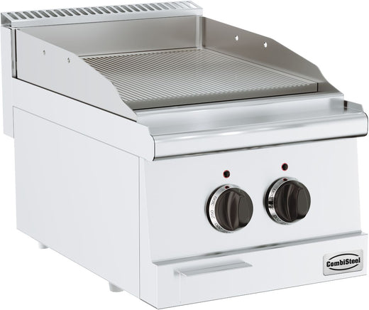 Base 600 bakplaat elektrische geribd enkel - Combisteel 7178.0045