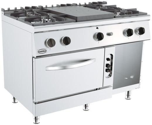 Base 700 kookplaatfornuis 4 br. gas oven - Combisteel 7178.0590