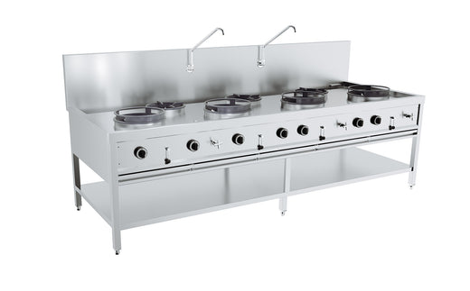 Gas woktafel 4X17 kw + 3X9 kw - Combisteel 7178.1215