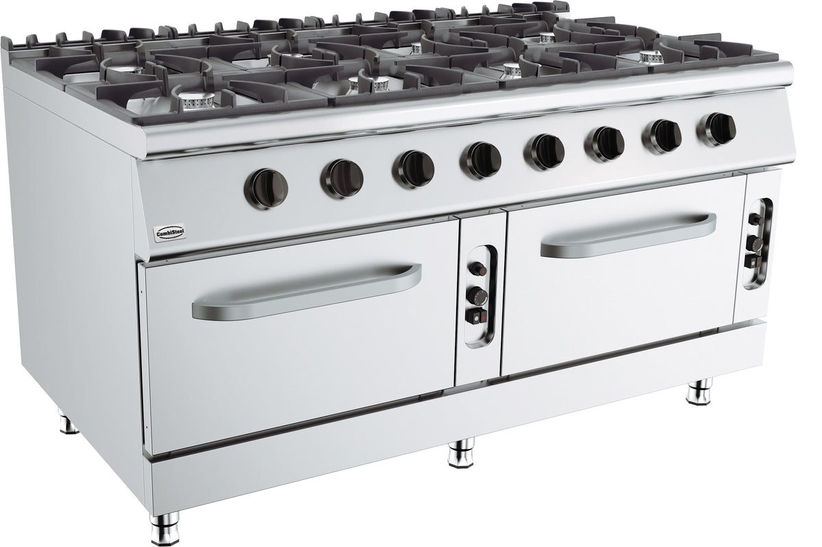 Base 900 gas range 8 burners with gas oven - Combisteel 7178.3030