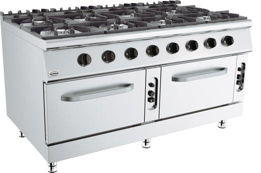 Base 900 gasfornuis 8 br. met gasoven - Combisteel 7178.3030