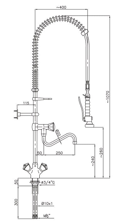 SPOELDOUCHE 1-GATS - aanvullende productfoto 1