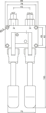 Foot operation indirect 2 pedals - Combisteel 7212.0060