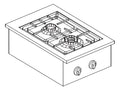 GAS KOOKUNIT 2 BR. 7KW - 7266.0010