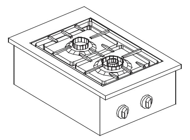 GAS KOOKUNIT 2 BR. 7KW - 7266.0010