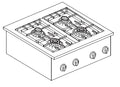GAS KOOKUNIT 4 BR. 18KW - 7266.0015