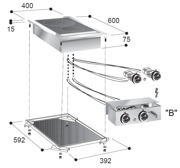 KERAMISCHE KOOKUNIT 2 ZONES - aanvullende productfoto 1